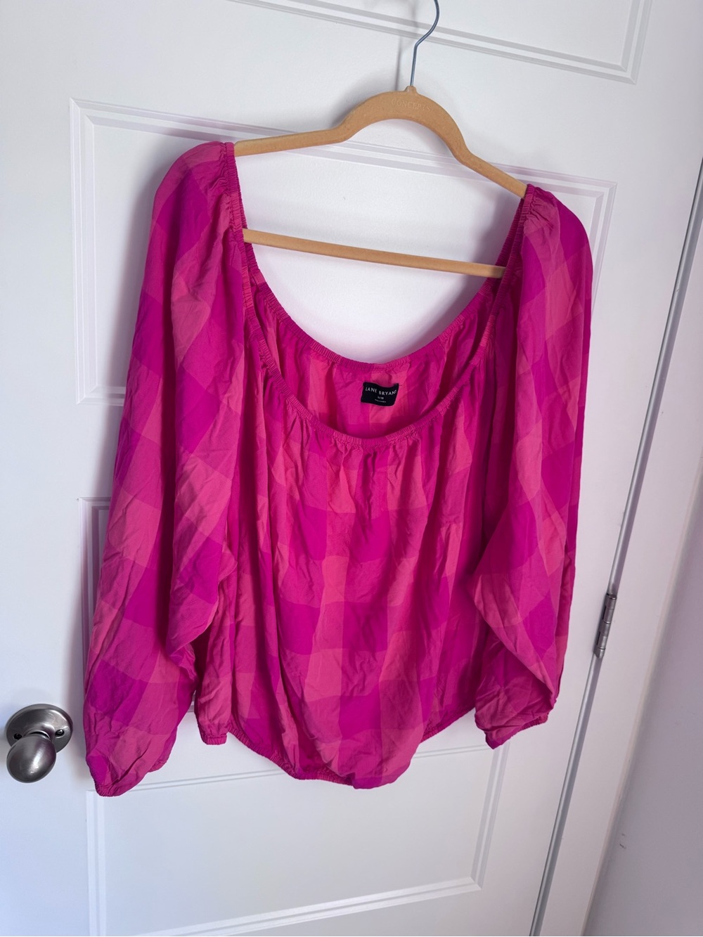 Lane Bryant Fuchsia Puff-Sleeve Blouse